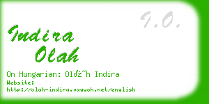 indira olah business card